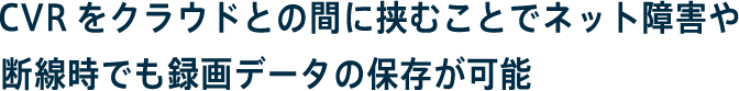 CVRをクラウドとの間に挟むことでネット障害や断線時でも録画データの保存が可能